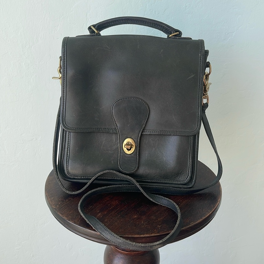 Vintage Coach Station Bag in Rare Green